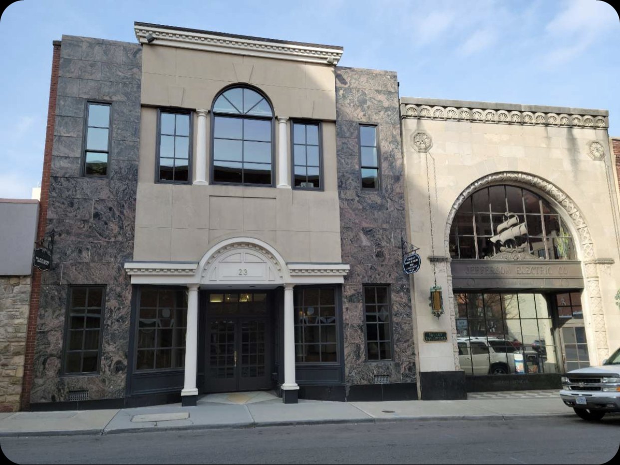 Commercial building exterior window cleaning route in the Roanoke area